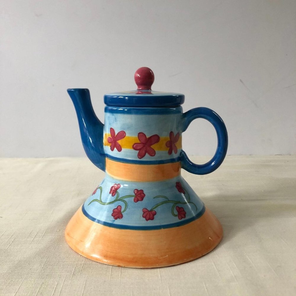 Vintage Godinger Floral Teapot - Adorable 90s Bridal Shower Decor